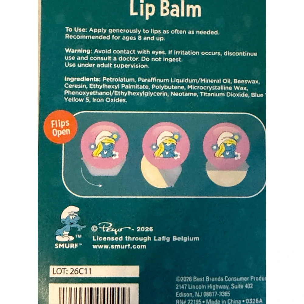 The Smurfs Smurfette Lip Balm Pink Flip Top Container 0.26oz Best Brands 2026